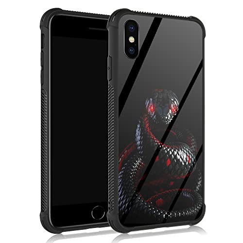 ZHEGAILIAN iPhone XR Hülle, schwarze Schlange, rote Augen, iPhone XR Hüllen für Männer/Jungen, Fashoin UNBreak verstärkte Ecken, weicher TPU-Stoßfängerrahmen, Ganzkörperhülle entworfen für iPhone XR von ZHEGAILIAN