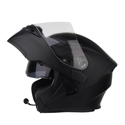 Bluetooth-Modulhelm, Motorradhelm, Integralhelm, Klapphelm, ECE-Geprüft, Mit Doppelvisier, Eingebautem Lautsprecher, Für Erwachsene, Männer Und Frauen C,L=57-58CM von ZHGAXING