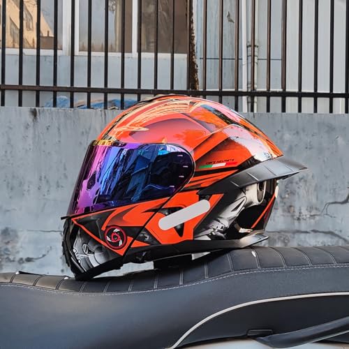 Integralhelm Mit Klappfront, Modularer Motorradhelm, DOT/ECE-Zugelassener Motorrad-Sturzhelm Mit Doppelvisier Für Männer Und Frauen, Modularer Motorrad-Straßenhelm A,XXL=63-64CM von ZHGAXING