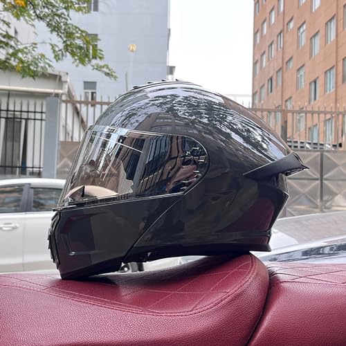 Modularer Motorradhelm, DOT/ECE-Geprüfter Integrierter Integral-Klapphelm Für Erwachsene, Männer Und Frauen, Modularer Motorradhelm D,XL=59-60CM von ZHGAXING