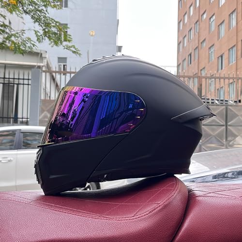 Modularer Motorradhelm, Hochklappbarer Vollgesichts-Motorradhelm,ECE-Geprüft,Integrierter Helm Mit Doppelvisier Für Erwachsene Männer Und Frauen,Roller Fahrrad Sturzhelm B,M=55-56CM von ZHGAXING