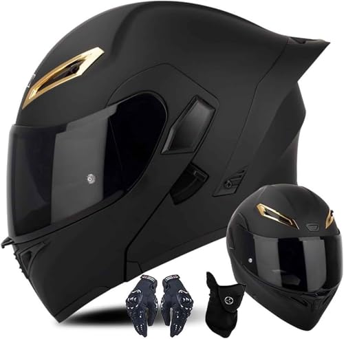 Modularer Vollgesichts-Motorradhelm, Motorrad-Sturzhelm, Hochklappbarer Dual-Visier-Helm ECE Zertifiziert Für Männer Und Frauen, Modularer Motorrad-Straßenfahrradhelm A,M=57-58CM von ZHGAXING