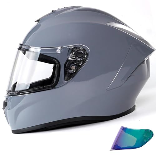 Motorradhelm, Hochklappbarer Integralhelm, Modularer Racing-Helm, ECE-Zugelassener Street-Dirt-Bike-Motocross-Helm Für Roller-Tourenfahrradhelm A,L(59-60CM) von ZHGAXING