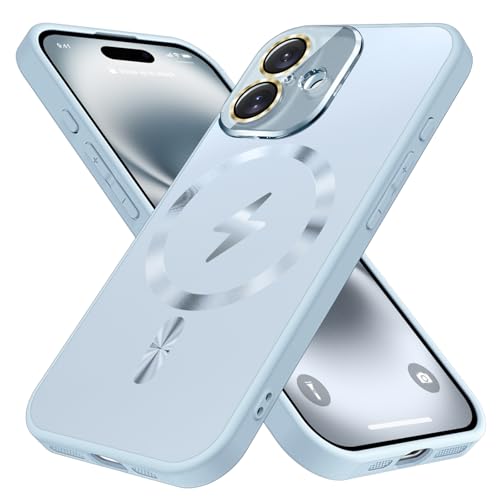 ZHK Magnetische Schutzhülle für iPhone 16 Plus, vollständiger Kameralinsenschutz, mil-gradige Falltestung, kratzfest, matt, stoßfest, für iPhone 16 Plus, 17,5 cm, Sierra Blue von ZHK