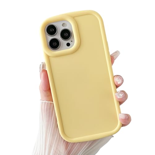 ZHOGTNEG Kompatibel mit iPhone 15 Hülle, Flüssiggummi Silikon, 3D Stoßfester Schutz für Kamera und Kanten, Weich und niedlich, Mehrere Farben für Mädchen, Jungen - Gelb von ZHOGTNEG