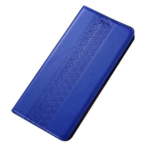 ZHSHJI Schutzhülle für Samsung Galaxy S24, S24 Plus, S24, ultraluxuriös, echtes Leder, Flip-Notebook-Schutzhülle mit Kartenhalter, Ständer, magnetische Folio-Handyhülle (Blau, forS24Ultra) von ZHSHJI