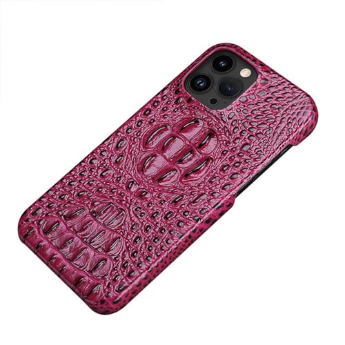 ZHSHJI Schutzhülle für iPhone 15 Pro Max 15 Plus 15 Pro 15, echtes Leder, schlanke Handyhülle, rutschfeste Griffigkeit, stoßfeste Schutzhülle, luxuriöses Design (Rot, 15ProMax) von ZHSHJI