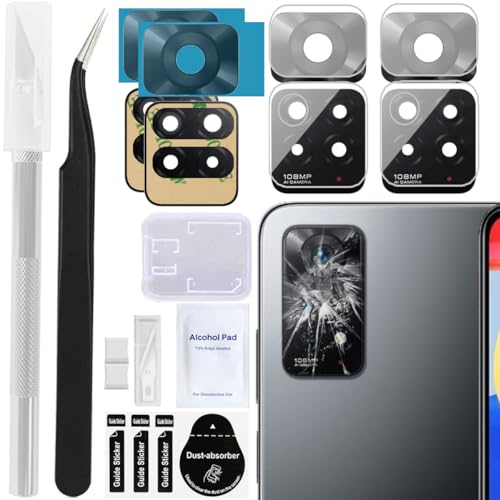 ZHUROUPU 2 Pack Kamera Glas Ersatz mit Kleber kompatibel mit für Xiaomi Redmi Note 11s 4G (Schwarz) inkl. Kleber & Pinzette und Professional Reparatur Kit von ZHUROUPU