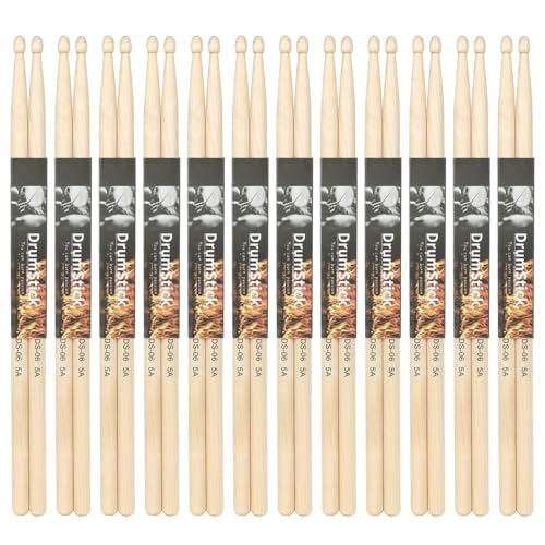 12 Paar 5A/7A Trommel Stick Komfortable Hand Grip Drumstick Rutschfeste Leichte Ahorn Holz Drumsticks Für Schlagzeuger Anfänger von ZIDDAR