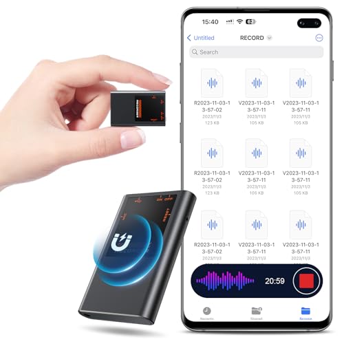 Digitales Diktiergerät - 3072Kbps Magnetic Diktiergerät Aufnahmegerä mit Playback, 7000 Stunden One-Touch Aufnahme Audioaufnahmegerät mit AI Rauschunterdrückung für Interviews/Klassen/Meeting (64GB) von ZIPCIDE