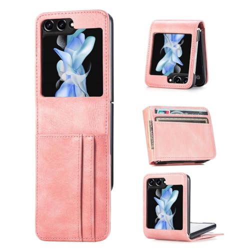 für Samsung Zflip6 Handyhülle für Galaxy Z Flip 6 Business Klappbar Multi-Card O5H0 Zubehör Hülle Stück Rosa von ZIRYXQ