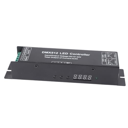 4-Kanal-Konstantspannungs-DMX512-Decoder-LED-Controller, DC 12 V–24 V, RGBW-Streifenlicht für Bühnenbeleuchtung, Einfache Installation, Benutzerfreundliche Schnittstelle mit von ZJchao