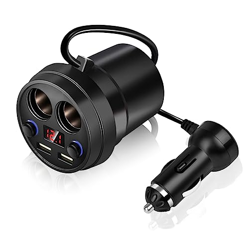 Auto-Wechselrichter, Auto-Stecker-Adapter, Steckdose, Dual-USB-Auto-Ladegerät, Auto-Konverter zu Steckdose mit Kabel für Telefon, Tablet-PC von ZJchao