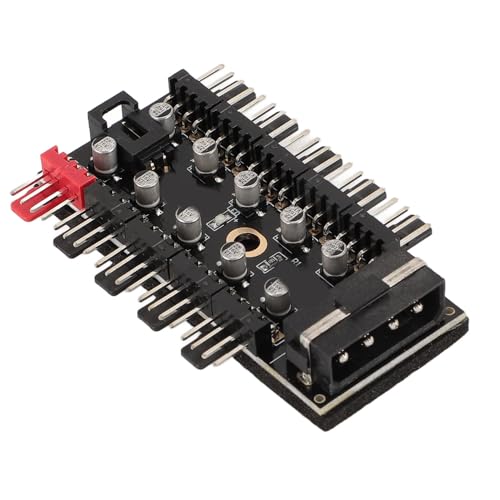 Lüfter-Controller-PC, Lüfter-Hub, PC-Gehäuse, Lüfter-Hub, 10 Anschlüsse, 12 V, 4-poliger Lüfter, CPU-Lüfter, PWM-Hub für Computer-Motherboard (Große 4P-Leistung) von ZJchao