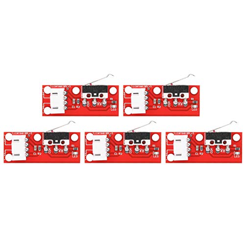 Mechanischer Endstop-Grenzschalter, 5 PCs mit 70 Cm/27,6 Zoll 3-poligen Kabel 3D-Drucker-End-Stopp-Limitschalter, Limitschalter für 3D-Drucker-Endstop-Zubehör (Rot) von ZJchao