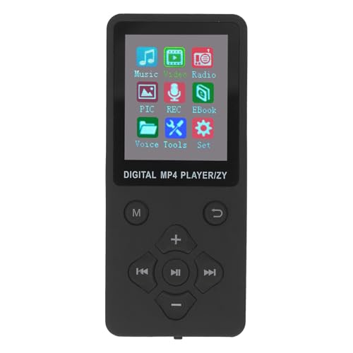 Musik-Player, Bluetooth 5.0, Superdünner 1,8-Zoll-Farbbildschirm, MP3-MP4-Player, MP3-Player, MP4-Player mit 128 GB Erweiterbarem Speicher für Tragbare Video-Musik-Player (Black) von ZJchao