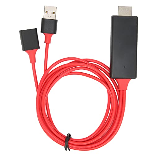 ZJchao USB-Buchse auf HDMI-Adapter, HDTV-Kabeladapter, USB-Buchse auf HDMI-Stecker, HDMI-Stecker auf USB-Buchse, Adapter mit 1080P HD-Multimedia-Schnittstelle, Kabeladapter für TV-, (Rot) von ZJchao