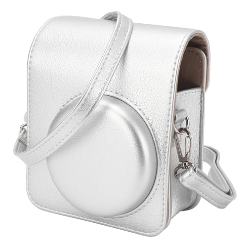 Kameratasche, kompatibel mit 40, PU-Sofortbildkamera-Tasche im Retro-Stil, leicht und wasserdicht, inklusive verstellbarem Riemen (Silver) von ZLXHDL