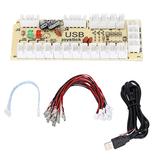 ZLXHDL Game Controller Encoder, USB Arcade Encoder, COMS Technologie, Turbo Und Auto Modus, LED Blinken, Verzögerungsfreie USB zu Joystick Taste, Kompatibel Mit MAME PC (QM070916 (Single)) von ZLXHDL