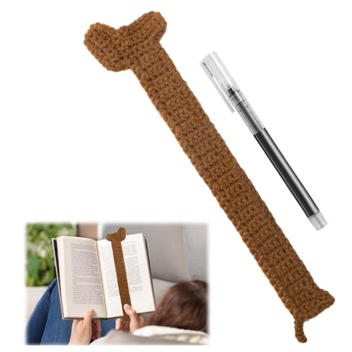 ZMDMAH Lesezeichen Hund, Kreative Dackel Lesezeichen, Handgemachte Gestrickt Lesezeichen Dackel, Dackel Geschenke, Dackel Weihnachtskugeln, Dackel Geschenke für Frauen, Dachshund Bookmark Geschenk von ZMDMAH