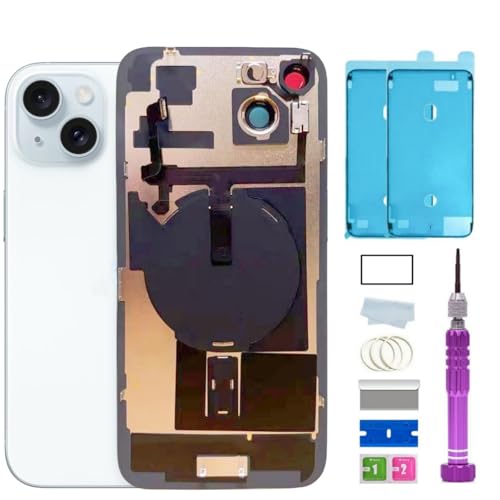 ZMVDJZ 15 Plus Back Glass Replacement with Plate & Flex Cable and All Parts for iPhone 15plus Back Cover Glass (Blue, 6.7 Inch) + Waterproof Tape + Repair Tools (Blue) von ZMVDJZ