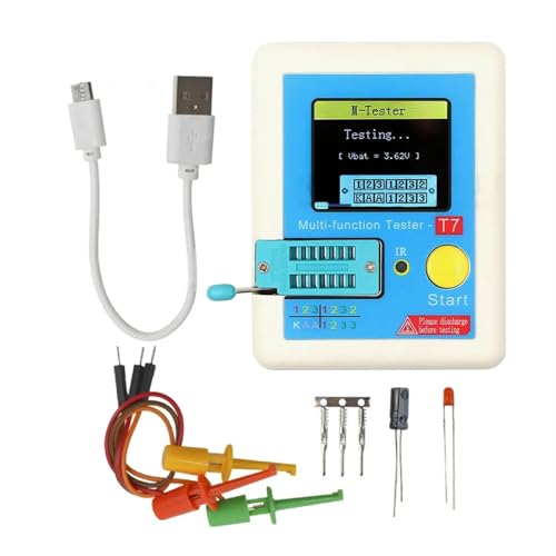 ZMYING Multifunktionaler Transistoren-Tester mit TFT-Farbdisplay, Multifunktionstransistoren, Prüfung auf Dioden-Trioden-Kondensatoren, Widerstand von ZMYING