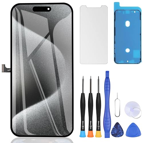 ZOETEC Display für iPhone 15 Pro Max Bildschirm Ersatz 6,7 Zoll LCD Full HD Retina COF 3D Touchscreen Digitizer Montage mit Reparaturwerkzeugen, wasserdichter Klebstoff, gehärtetes Glas ZOETEC Display für iPhone 15 Pro Max Bildschirm Ersatz 6,7 Zoll LCD Full HD Retina COF 3D Touchscreen Digitizer Montage mit Reparaturwerkzeugen, wasserdichter Klebstoff, gehärtetes Glas von ZOETEC