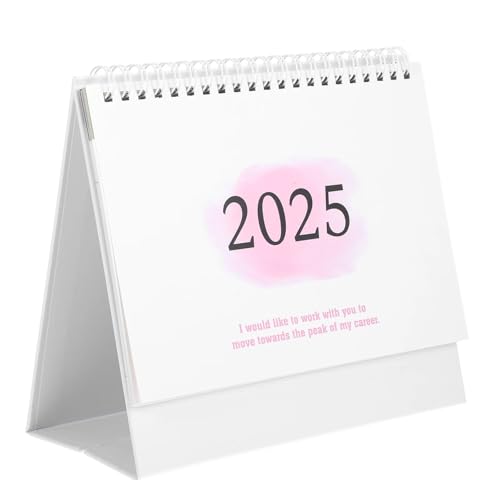 2025 Tischkalender, täglicher Gebrauch, Tisch-Büro, stehend, monatliches Mini-Notizbuch, rosa Desktop-Dekor von ZONABSQQ