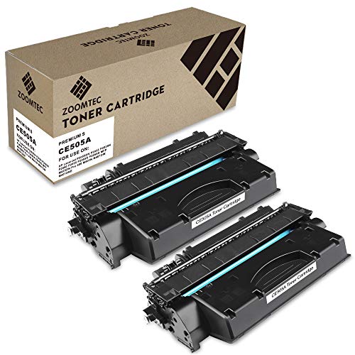 ZOOMTEC Kompatibel Toner für CE505A 05A für Laserjet P2030, Laserjet P2035 P2035N, Laserjet P2050 Laserdrucker Laserjet P2055 P2055D P2055DN P2055X, Schwarz 2.300 Seiten, 2 Pack von ZOOMTEC