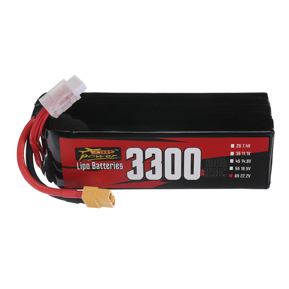 ZOP Power 6S 22.2V 3300mAh 120C 73.26Wh LiPo Batterie mit XT60 Stecker für RC Drohne von ZOP Power