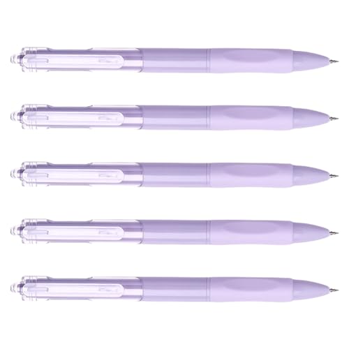 ZORESCOLEO Ästhetischer Gelschreiber, 0,5 mm, einziehbar, schwarze Tinte, neutraler Stift, Druckstift, schöner Stift für die Schule, 5 Stück von ZORESCOLEO