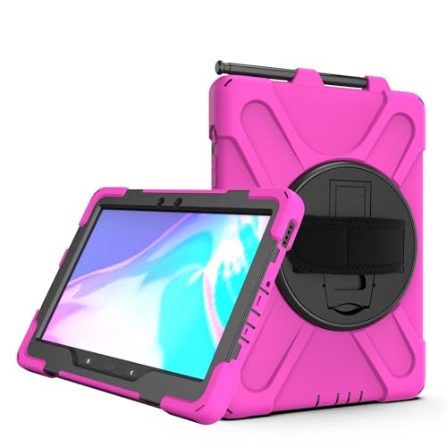 Schutzhülle für Samsung Galaxy Tab Active4 Pro 2022 T630/T636, bruchsicher, sturzsicher, staubdicht, stoßfest, um 360 Grad drehbar, multifunktional, Rosarot Schutzhülle für Samsung Galaxy Tab Active4 Pro 2022 T630/T636, bruchsicher, sturzsicher, staubdicht, stoßfest, um 360 Grad drehbar, multifunktional, Rosarot von ZORSOME