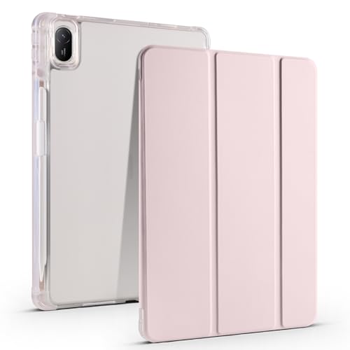 Schutzhülle für Xiaomi Redmi Pad Pro 30,7 cm (12,1 Zoll), transparente Rückseite, mit Standfunktion, Stifthalter, stoßfest, mit automatischer Wake-/Sleep-Funktion, Rosa von ZORSOME