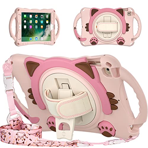 Stoßfeste Kinder-Schutzhülle für iPad Mini 5/4/3/2/1, niedliche Katze, sturzsichere Schutzhülle für iPad Mini 5 2019/Mini 4, Mini 1 2 3 W, 360° drehbarer Ständer, Griff + Schultergurt Stoßfeste Kinder-Schutzhülle für iPad Mini 5/4/3/2/1, niedliche Katze, sturzsichere Schutzhülle für iPad Mini 5 2019/Mini 4, Mini 1 2 3 W, 360° drehbarer Ständer, Griff + Schultergurt von ZORSOME