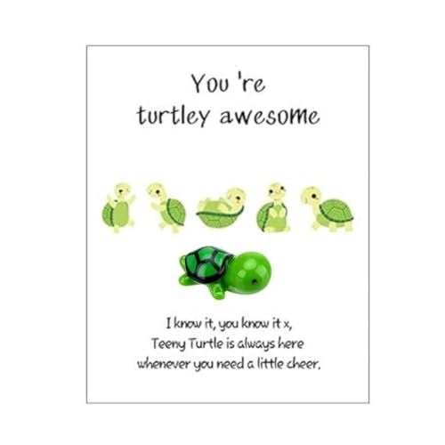 Dankeskarten mit der Aufschrift "You're Turtley Awesome Animal Pun Thank You", handgefertigt, motivierende Unterstützungskarten, Schildkröte, emotionale Ex von ZOUBAOQ