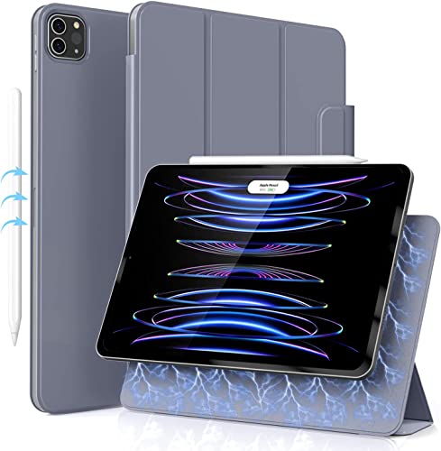 ZOYU Hülle für iPad Pro 11, Case für iPad Pro 11 2022/2021/2020, Automatischer Schlaf/Aufwachen, Magnetisch Abnehmbare Smart Folio Verstellbare rutschfeste Hülle für iPad Pro 11 Zoll, Violett von ZOYU