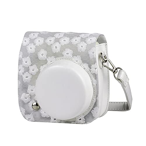 ZRTRUKPKQ Daisy Camera Bag One Schulter Instant Kamera Schutzhülle Fall 3 Farbe Leder Kamerasack for Polaroid Mini8 / 8 + / 9 Schutzhülle für Kamera(Daisy White) von ZRTRUKPKQ