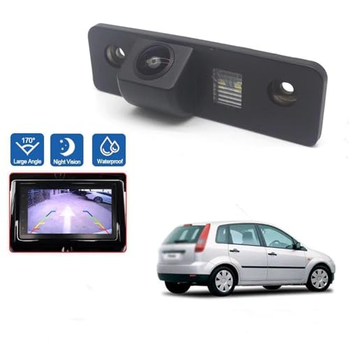 Rückfahrkamera Set CCD HD Fisheye Rückansicht Kamera Für Ford Für Fiesta Für MK5 Fließheck 2002-2008 Auto Reverse Parkplatz Monitor Wasserdicht(Camera) von ZSKSJHSJ