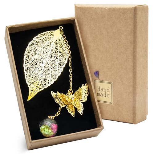 ZSMJAER Lesezeichen Metall, Lesezeichen Blumen, Lesezeichen Aus Goldfolie, Damen Geschenke Ideen, Bookmark für Buchliebhaber, Geschenk für Frauen Weihnachten (Grün) von ZSMJAER