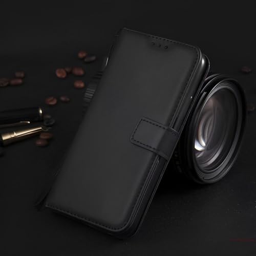 ZSUFCBF Brieftaschen-Flip-Lederhülle für Redmi Note 6 6A 7 7A 8 8A 9 9A 9C 9T 8T 10 10S 11 11S Pro Buchkarte Softphone-Rückseite, Schwarz, Für Redmi Note 10 5G von ZSUFCBF