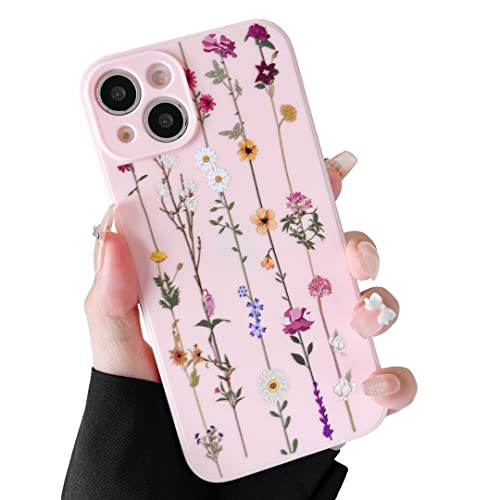 ZTOFERA Blumen Hülle Kompatibel mit iPhone 14 Plus (6,7") für Mädchen Frauen, Flexibel Weiche Silikon Schutzhülle mit Cute Kletterblumen Muster Stoßfest Cover, Rosa von ZTOFERA