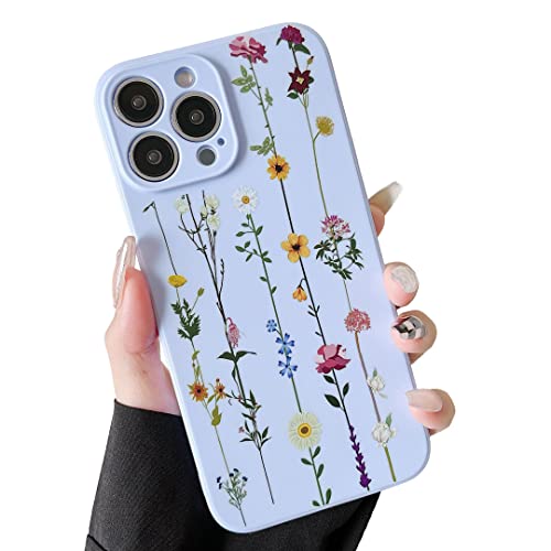 ZTOFERA Blumen Hülle Kompatibel mit iPhone 14 Pro (6,1") für Mädchen Frauen, Flexibel Weiche Silikon Schutzhülle mit Cute Kletterblumen Muster Stoßfest Cover, Violett von ZTOFERA