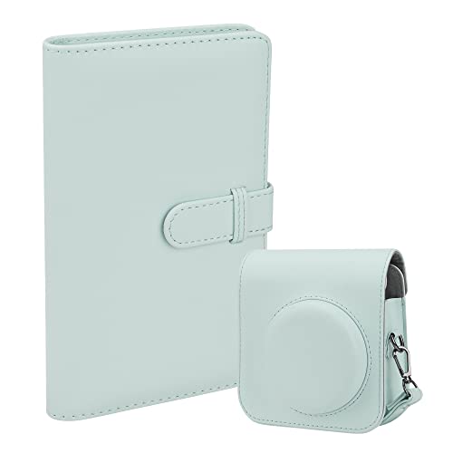 Kameratasche aus PU-Leder für Fujifilm Instax Mini 12 Sofortbildkamera mit abnehmbarem, verstellbarem Gurt, 108 Taschen, Fotoalbum für Instax Mini 12 Kamera, Minzgrün Kameratasche aus PU-Leder für Fujifilm Instax Mini 12 Sofortbildkamera mit abnehmbarem, verstellbarem Gurt, 108 Taschen, Fotoalbum für Instax Mini 12 Kamera, Minzgrün von ZUIKAKU
