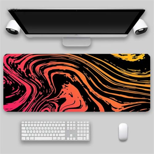 Gaming Mauspad Rosa Orange Schwarz Große Mouse Pad XXL Schreibtisch Pad Weiche Glatt Oberfläche und Anti Rutsch Gummi Basis Verbessert Präzision und Geschwindigkei für Zuhause Büro 600x300x2mm von ZUNNNANN