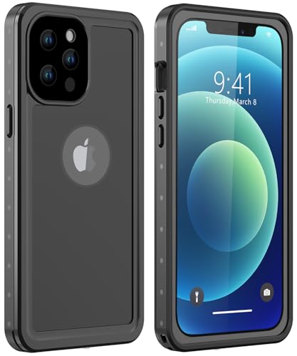 ZWWADR Design für iPhone 12 Pro Max, wasserdicht, stoßfest, staubdicht, mit integriertem Displayschutz, Ganzkörper-Schutzhülle für iPhone 12 Pro Max 6,7 Zoll (17 cm) (Schwarz) von ZWWADR