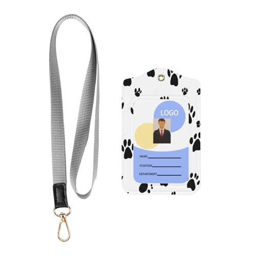 Hundemuster – Premium-Kunstleder-Ausweishalter, doppelseitiges Design mit bequemem Umhängeband für Büro, Gesundheitswesen, Schule, einfaches Scannen, wasserdichtes Fenster Hundemuster – Premium-Kunstleder-Ausweishalter, doppelseitiges Design mit bequemem Umhängeband für Büro, Gesundheitswesen, Schule, einfaches Scannen, wasserdichtes Fenster von ZXMDZTSS