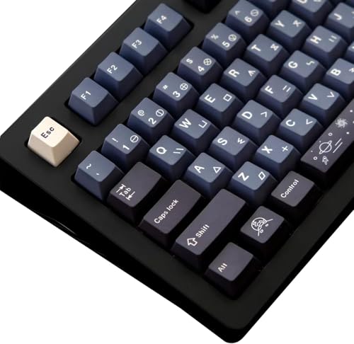 PBT-Tastenkappen, 134 Tasten, Farbstoff-Sublimation, Kirschprofil-Tastenkappen, violettes Tastenkappen-Set mit 7U Leertaste für ASIN-Layout, Cherry Gateron MX-Schalter, mechanische Tastatur von ZXMICYFA