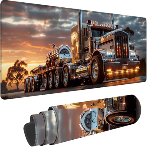 Mousepad xxl 1000 x 500, Schwarz Mauspad Lkw Großes Mauspad Gaming mit Motiv, Rutschfeste Genähte Kante, Tischunterlage Large Size, Verbessert Präzision und Geschwindigkeit, Wasserdicht Mouse Pad L-v von ZXYETTBD