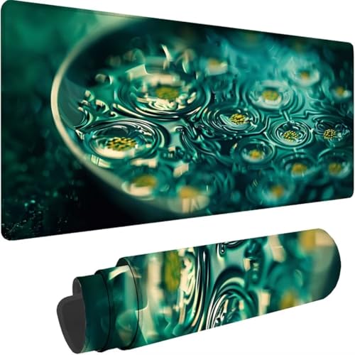 Mousepad xxl 1200x600 mm, Schwarz Mauspad Abstrakt Großes Mauspad Gaming mit Motiv, Genähte Kante Tischunterlage Large Size, Verbessert Präzision und Geschwindigkeit, Wasserdicht Mouse Pad, deko 8-a von ZXYETTBD