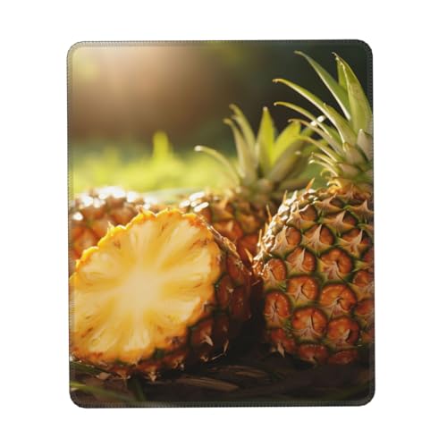 ZXZUCVE Mauspad mit tropischem Ananas-Druck, genähte Kanten, Premium-Textur-Mauspad, rutschfeste Gummiunterseite, Mauspad für Gaming-Laptop und Computer von ZXZUCVE